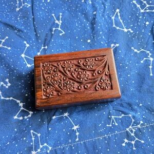 Beautiful Carved Wooden Pet Urn Small Size